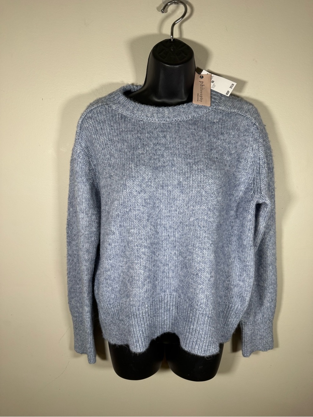 NWT Philosophy Republic Clothing Blue Gray Knit Crewneck Sweater Medium
